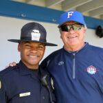Foresters Hall of Famer Andre Miller, now an SBPD officer, was honored as part of First Responders Day